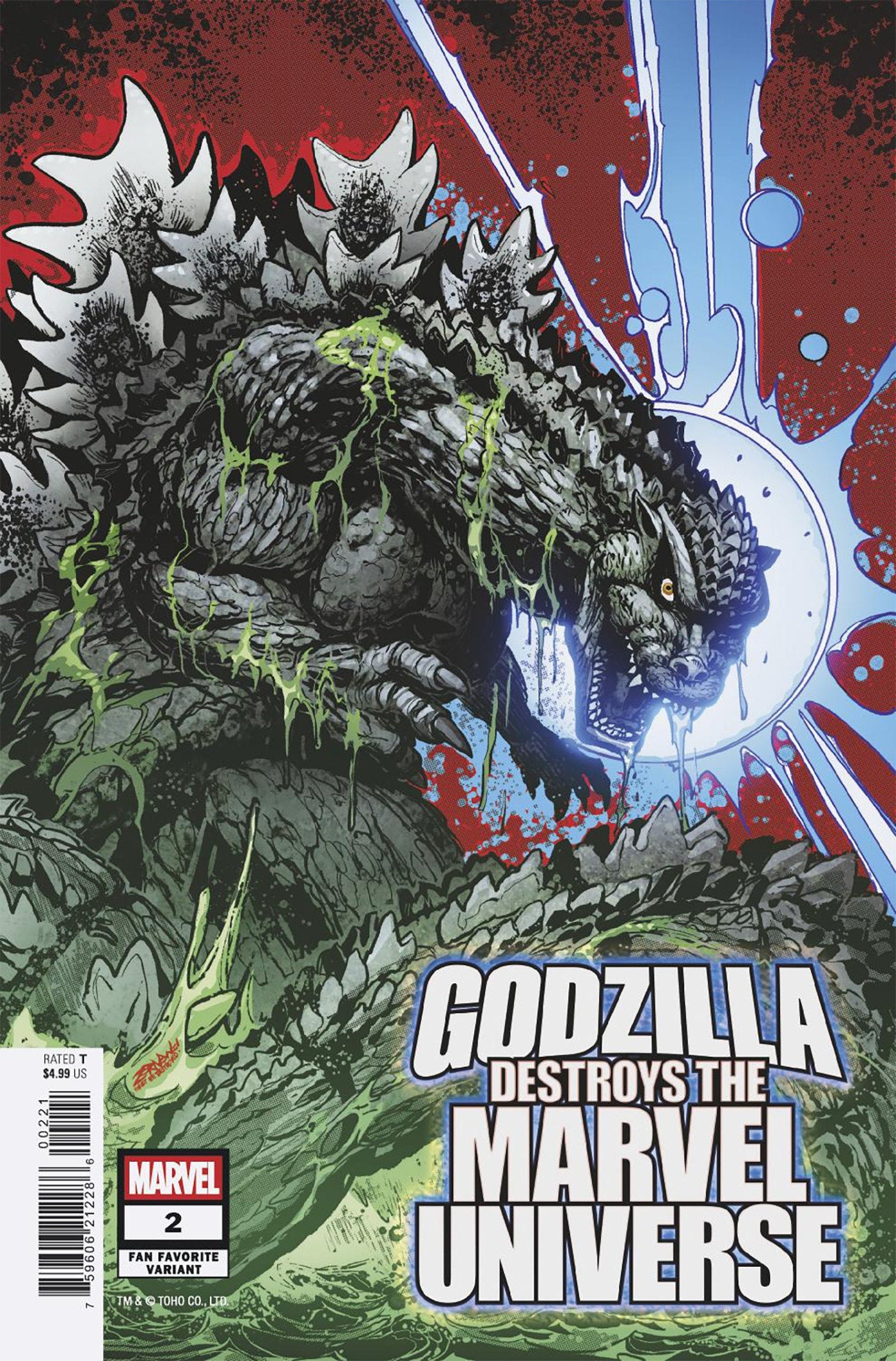 godzilla king of the monsters marvel comics Godzilla Destroys The Marvel Universe #2 Jeff Zornow Fan Favorite Vari – WeirdVerse Comics