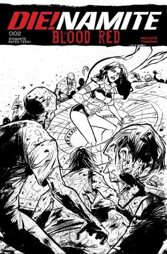 Dienamite Blood Red #2 Cover I Inc 1:5 David Cousens Line Art Foc Bonus Variant