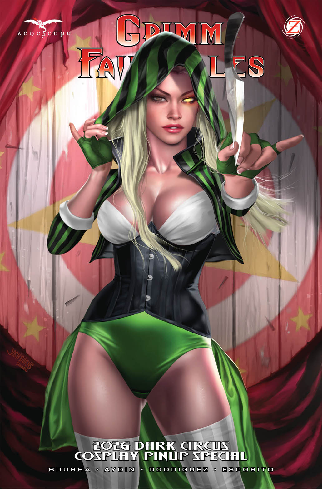 Grimm Fairy Tales 2026 Dark Circus Cosplay Pinup Special, Cover B - Josh Burns